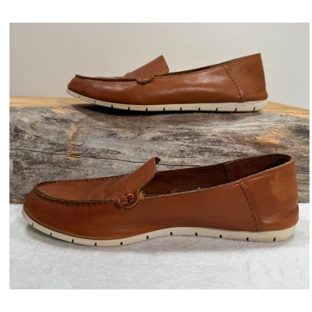 Frye‎ Mens Sedona Venetian Moc Loafers Leather Slip On Shoes Brown 10M Quiet Lux